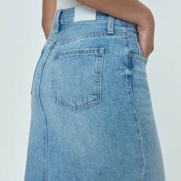 NWT Pistola Alice High Rise Midi Skirt Jean Size 27 - Picture 3 of 14